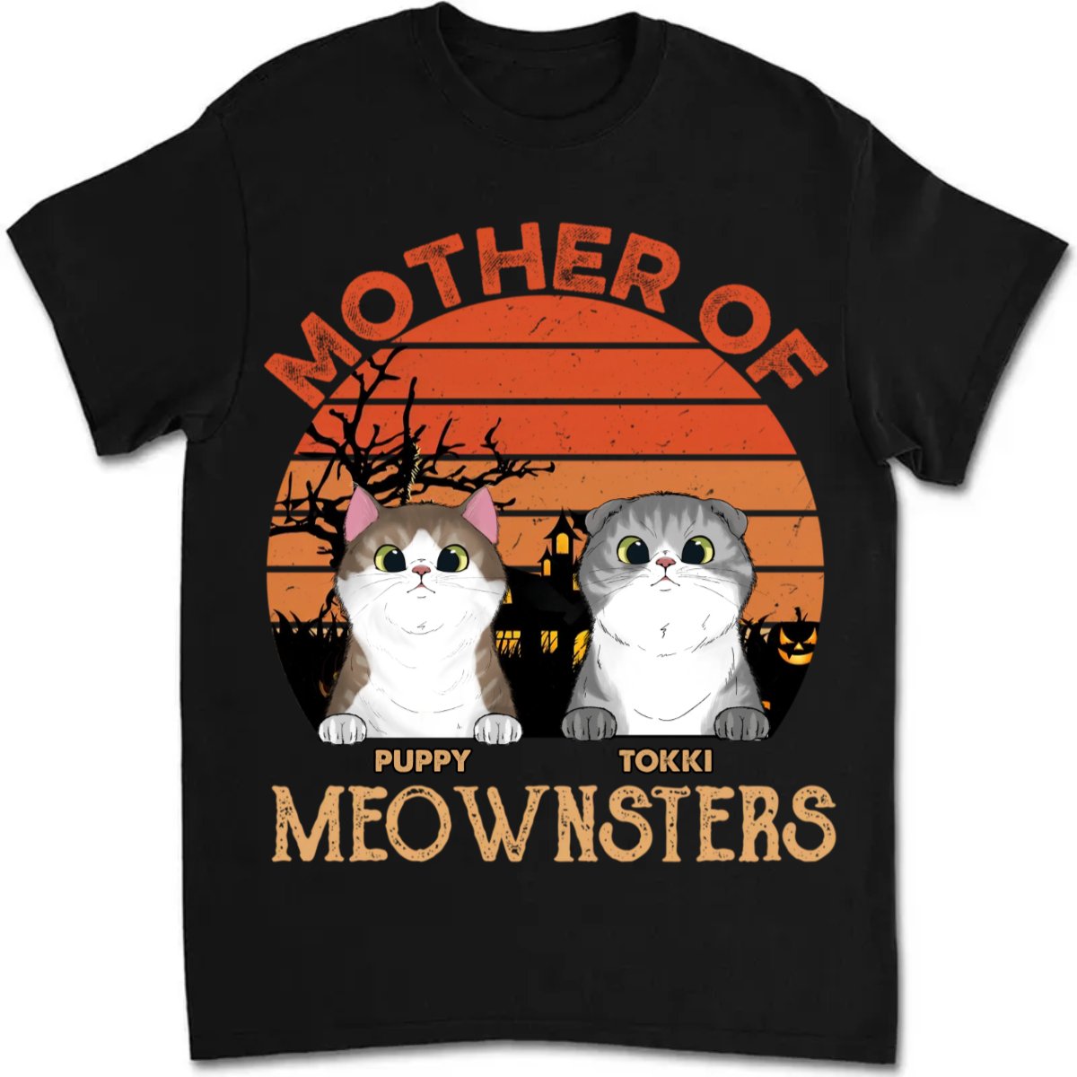 Mother - Mother Of Meownsters - Personalized Unisex T - shirt - Makezbright Gifts