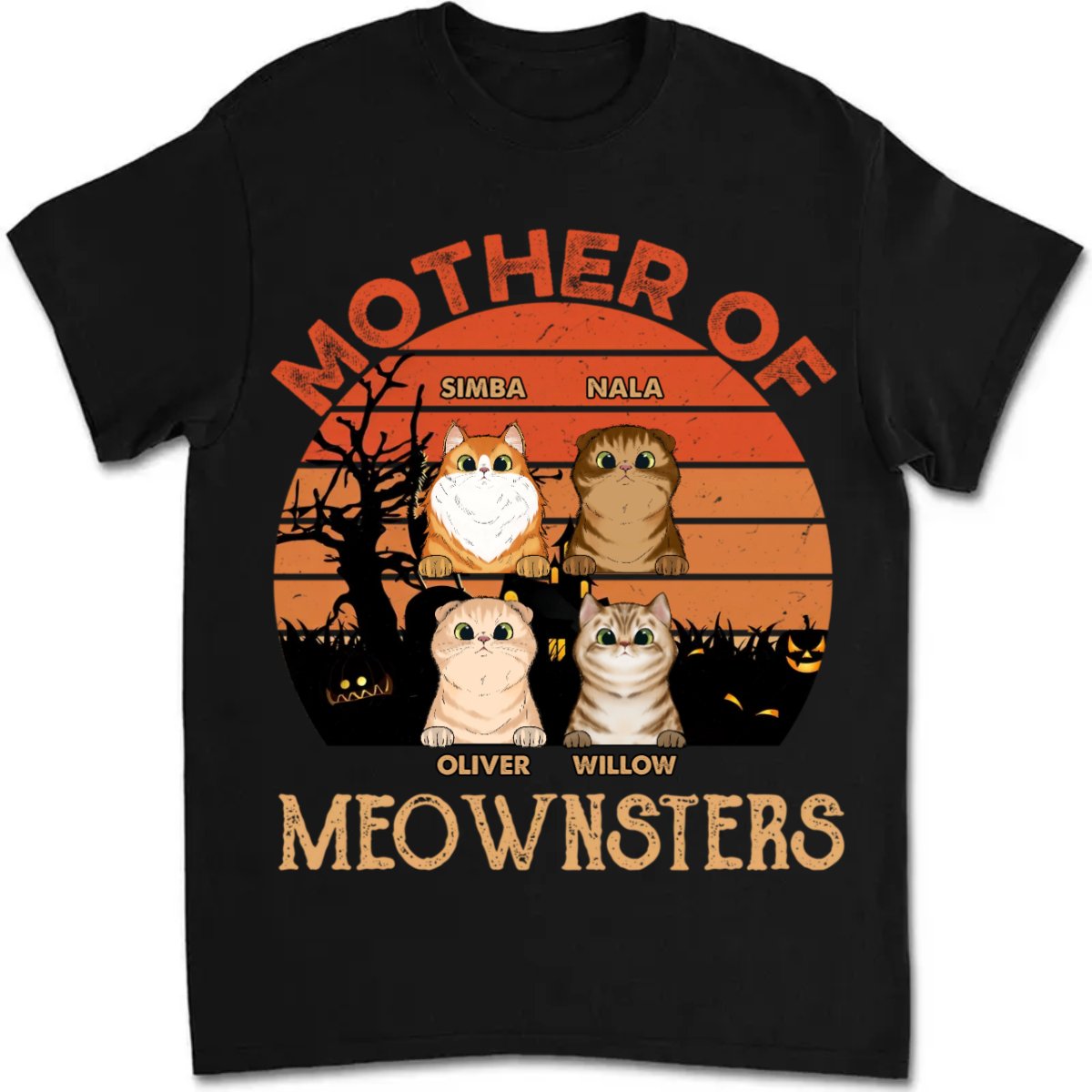 Mother - Mother Of Meownsters - Personalized Unisex T - shirt - Makezbright Gifts