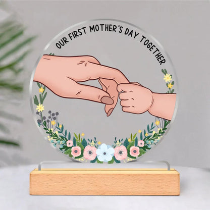 Mother - Our First Mother's Day Together - Personalized Circle Acrylic Plaque - Makezbright Gifts