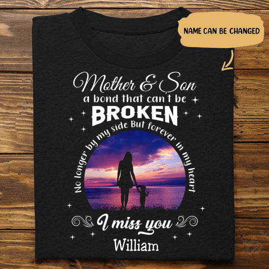 Mother & Son - Mother And Son A Bond That Can't Be Broken - Personalized T - shirt - Makezbright Gifts