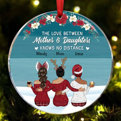 Mother - The Love Between A Mother And Daughter Is Forever - Personalized Circle Ornament (AA) - Makezbright Gifts