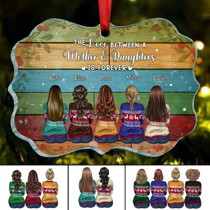 Mother - The Love Between A Mother And Daughters Is Forever - Personalized Ornament - Makezbright Gifts