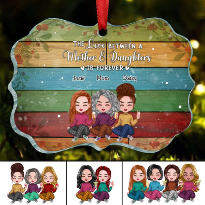 Mother - The Love Between A Mother And Daughters Is Forever - Personalized Ornament(BU) - Makezbright Gifts