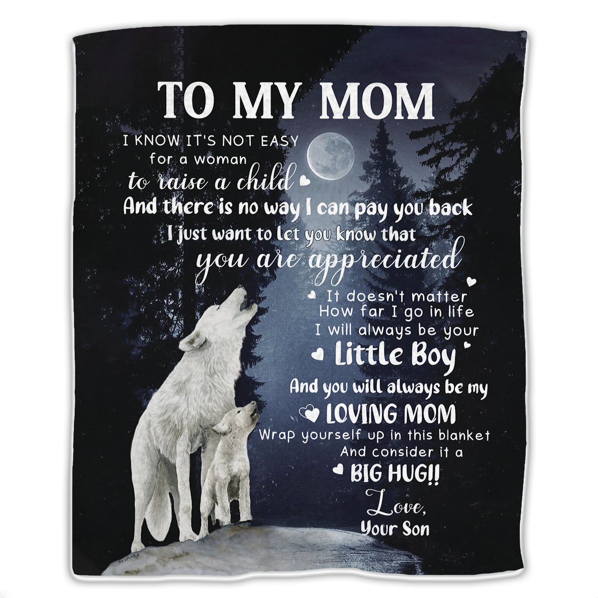 Mother - To My Mom I Know It's Not Easy For A Woman To Raise A Child - Personalized Blanket - Makezbright Gifts