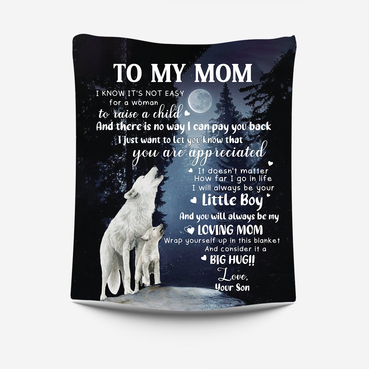 Mother - To My Mom I Know It's Not Easy For A Woman To Raise A Child - Personalized Blanket - Makezbright Gifts