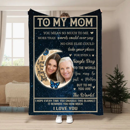 Mother - To My Mom You Are The World - Personalized Blanket - Makezbright Gifts