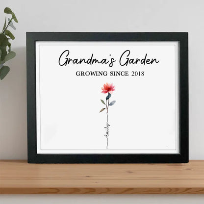 Mother's Day - Happy Mother's Day Grandma's Garden Family Picture Frame - Personalized Gift - Makezbright Gifts