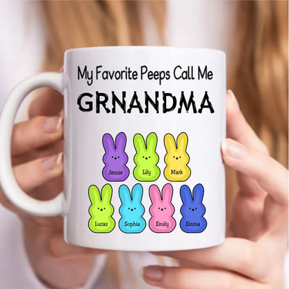 My Favorite Peeps Call Me Grandma - Personalized Mug - Makezbright Gifts