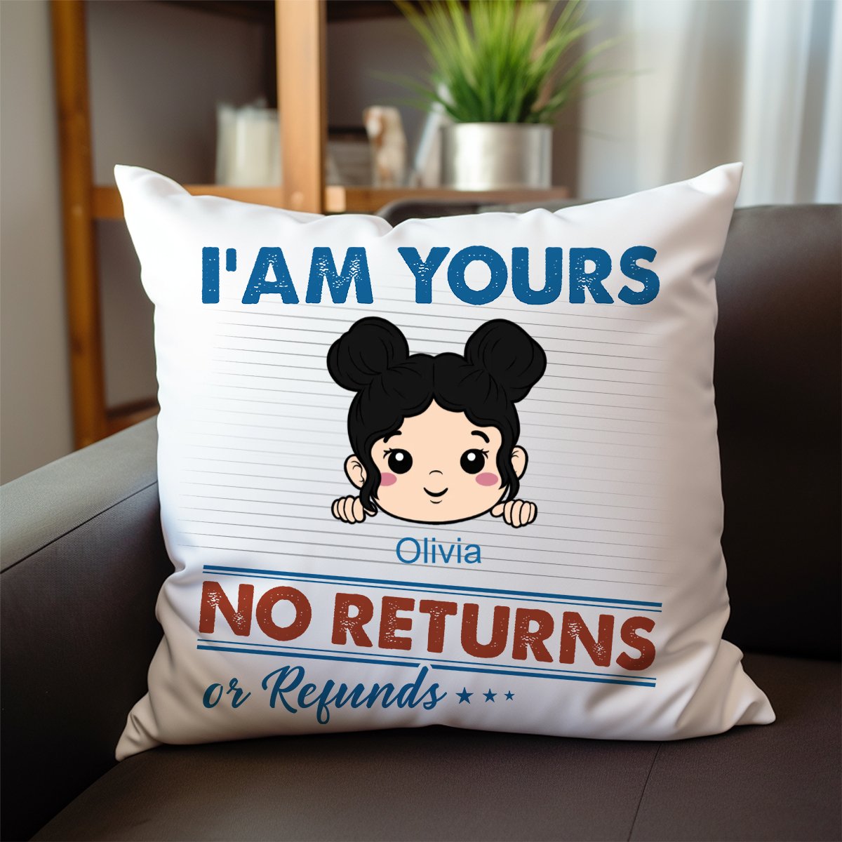 No Returns Or Refunds Grandkids - Personalized Pillow - Makezbright Gifts