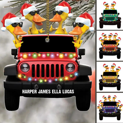 Off - Road Car Lovers - Traveling Duckies Duck Lovers - Personalized Christmas Ornament - Makezbright Gifts