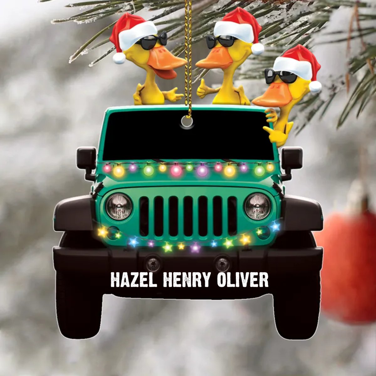 Off - Road Car Lovers - Traveling Duckies Duck Lovers - Personalized Christmas Ornament - Makezbright Gifts