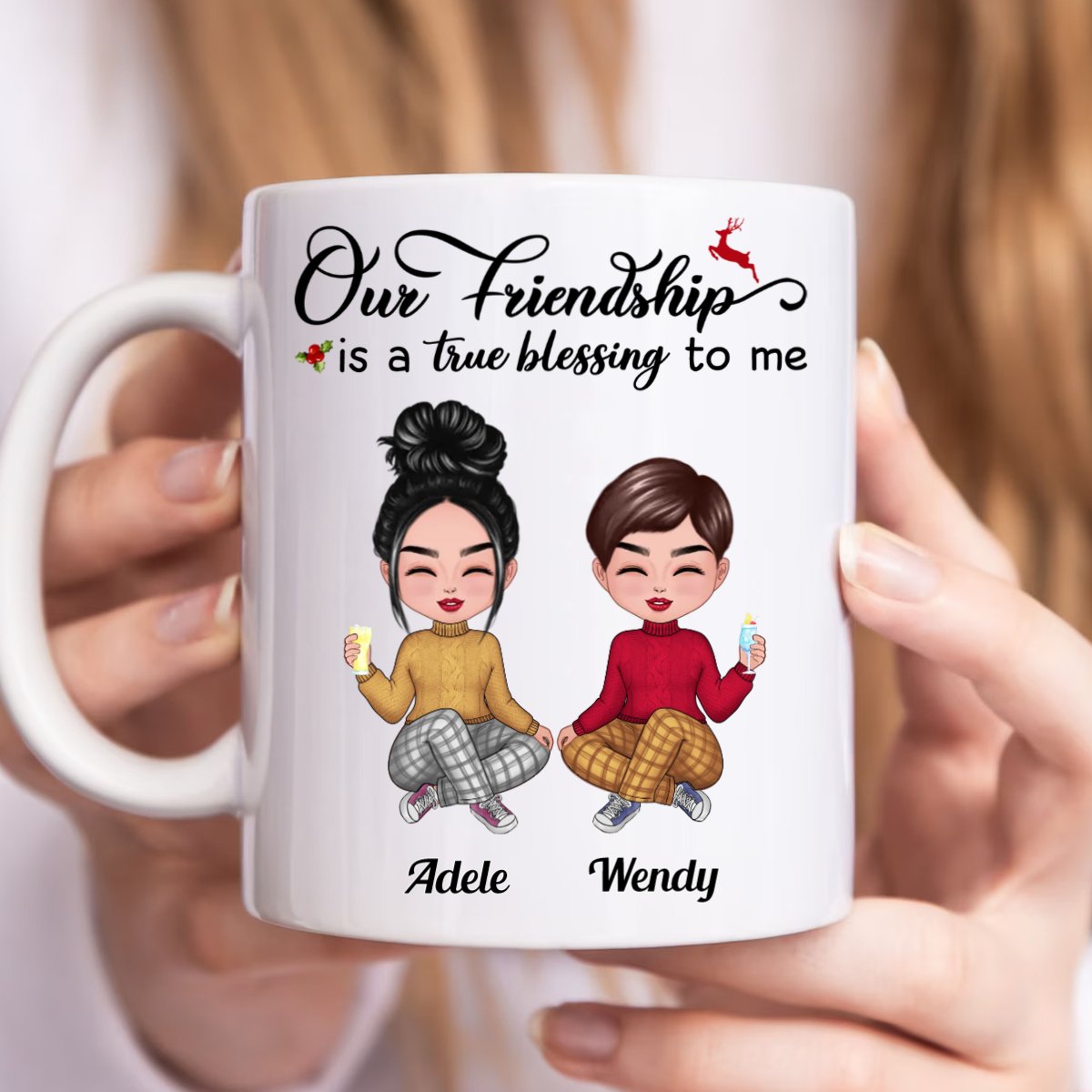 Our Friendship Is A True Blessing To Me - Personalized Mug - Makezbright Gifts