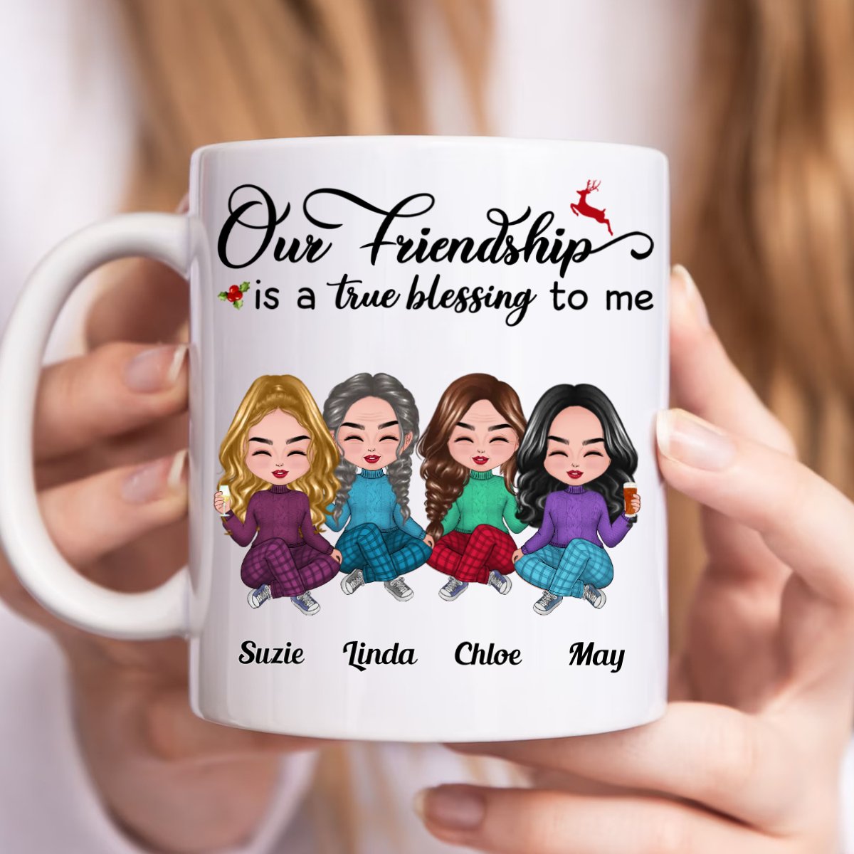 Our Friendship Is A True Blessing To Me - Personalized Mug - Makezbright Gifts