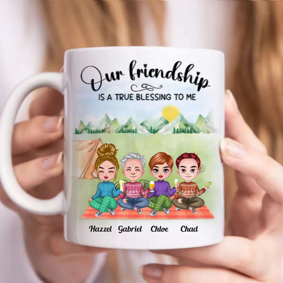 Our Friendship Is A True Blessing To Me - Personalized Mug (LH) - Makezbright Gifts