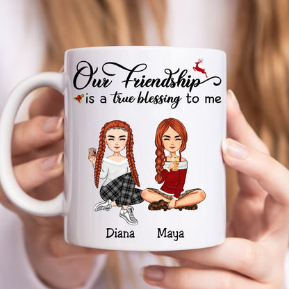 Our Friendship Is A True Blessing To Me - Personalized Mug (SA) - Makezbright Gifts