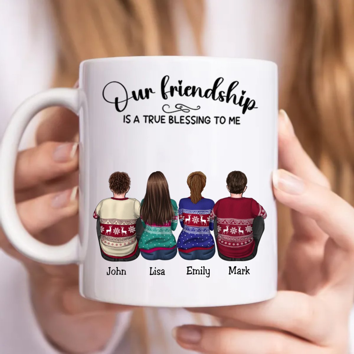 Our Friendship Is True Blessing To Me - Personalized Mug (TC) - Makezbright Gifts