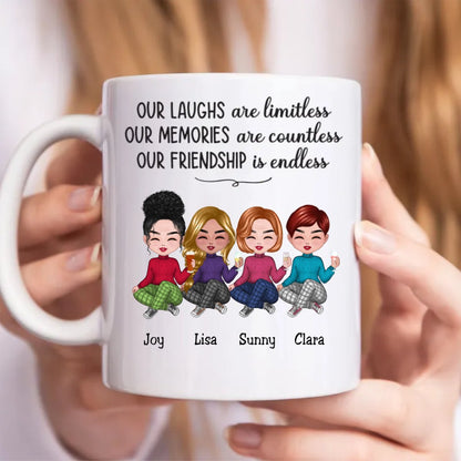 Our Laughs Are Limitless Our Memories Are Countless Our Friendship Is Endless - Personalized Mug (LH) - Makezbright Gifts