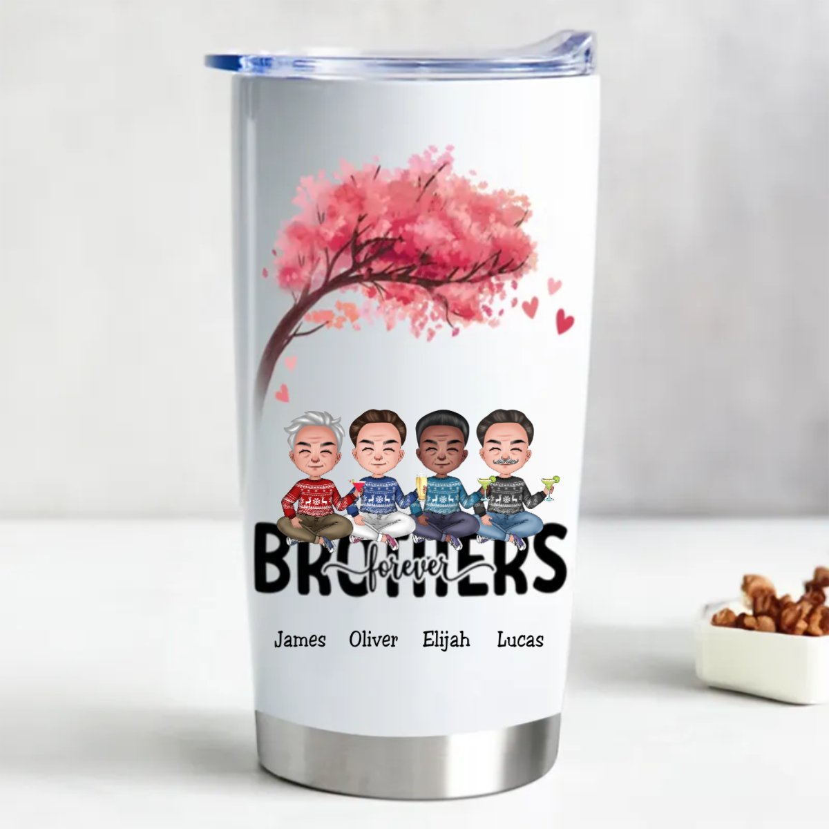 Personalized 20oz Stainless Steel Brotherhood Tumbler - Makezbright Gifts