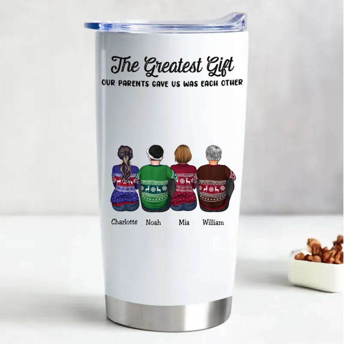 Personalized 20oz Stainless Steel Tumbler - The Greatest Gift Our Parents Gave Us Was Each Other - Makezbright Gifts