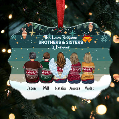 Personalized Brothers & Sisters Ornament - The Love Between Brothers & Sisters Is Forever - Makezbright Gifts