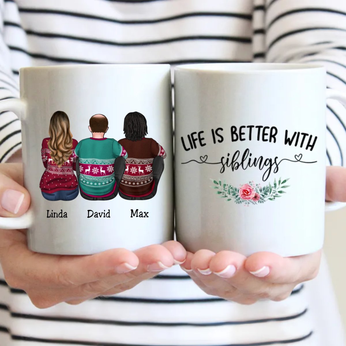 Personalized Mug - Life Is Better With Siblings - Gift For Brothers, Sisters - Makezbright Gifts