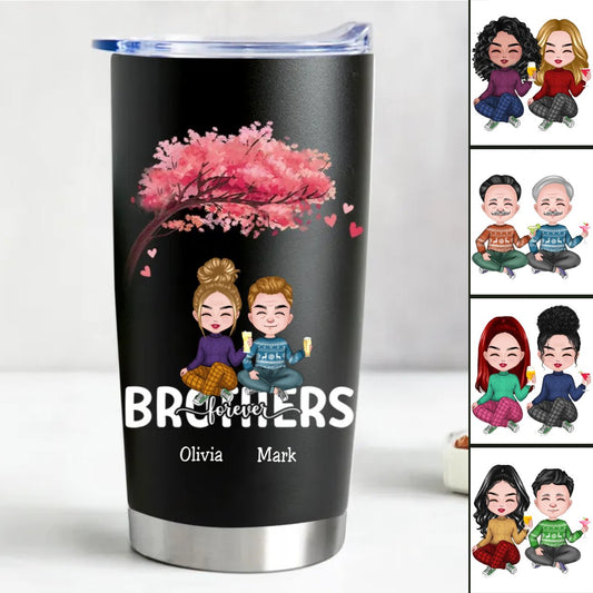 Personalized Stainless Steel Tumbler - 20oz Brothers Forever (TC) - Makezbright Gifts