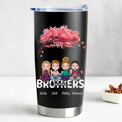 Personalized Stainless Steel Tumbler - 20oz Brothers Forever (TC) - Makezbright Gifts