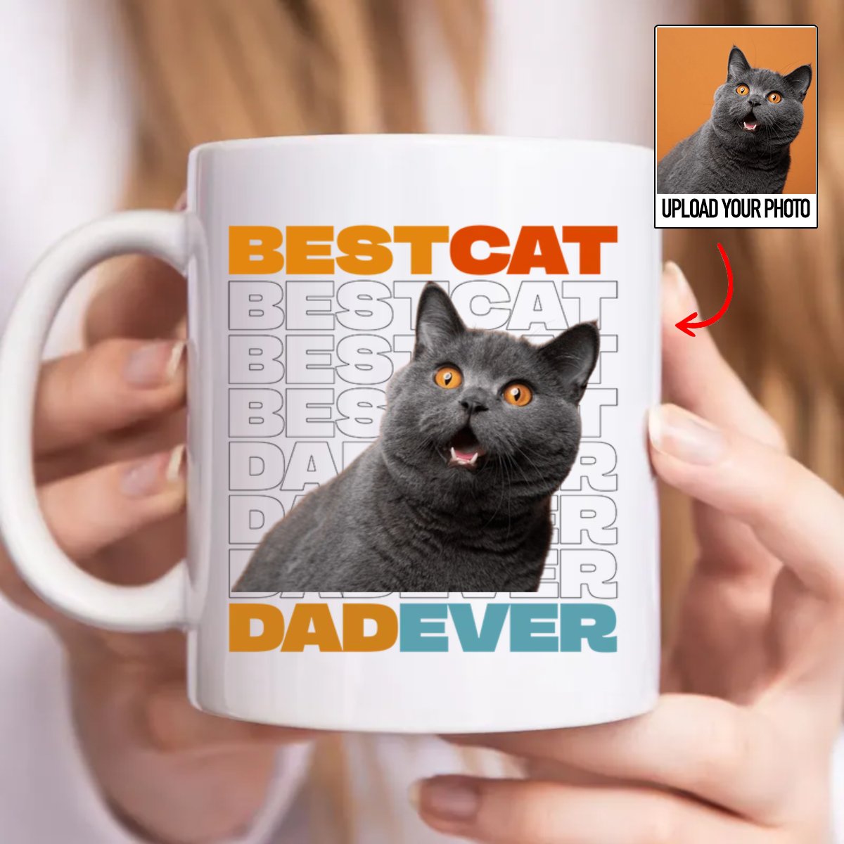 Pet Lovers - Best Cat Dad Ever - Personalized Mug - Makezbright Gifts