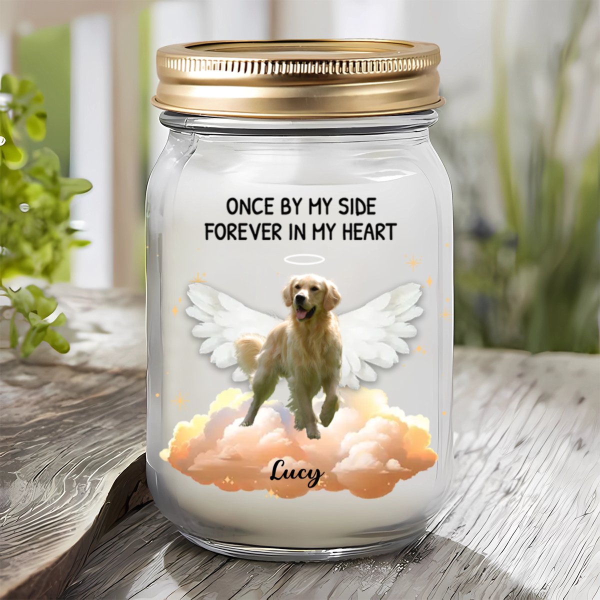 Pet Lovers - Custom Photo Forever In My Heart - Personalized Jar Light (VT) - Makezbright Gifts