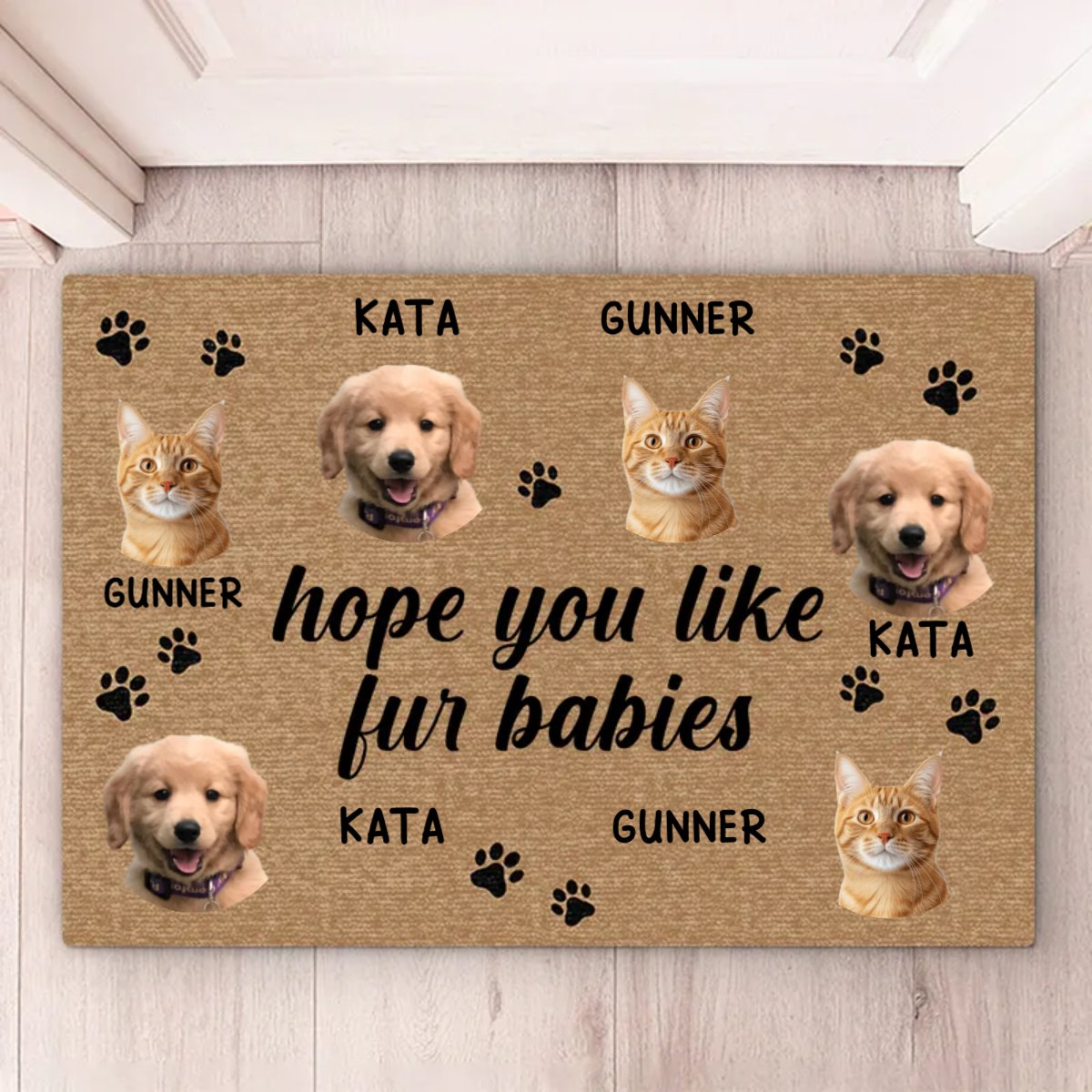 Pet Lovers - Custom Photo Hope You Like Fur Babies - Personalized Doormat - Makezbright Gifts