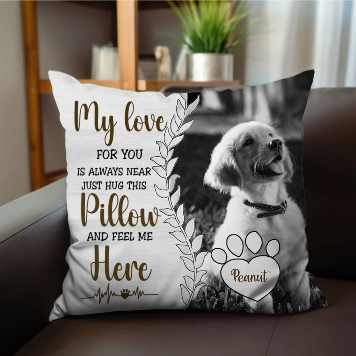 Pet Lovers - Custom Photo Hug This Pillow Then You Know I'm Here - Personalized Pillow - Makezbright Gifts