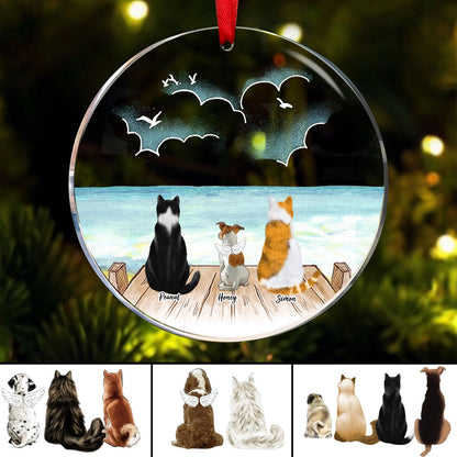 Pet Lovers - Dog Cat Ornament - Personalized Circle Ornament - Makezbright Gifts