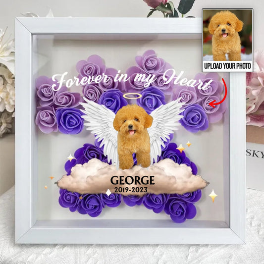 Pet Lovers - Forever In My Heart - Personalized Flower Shadow Box - Makezbright Gifts