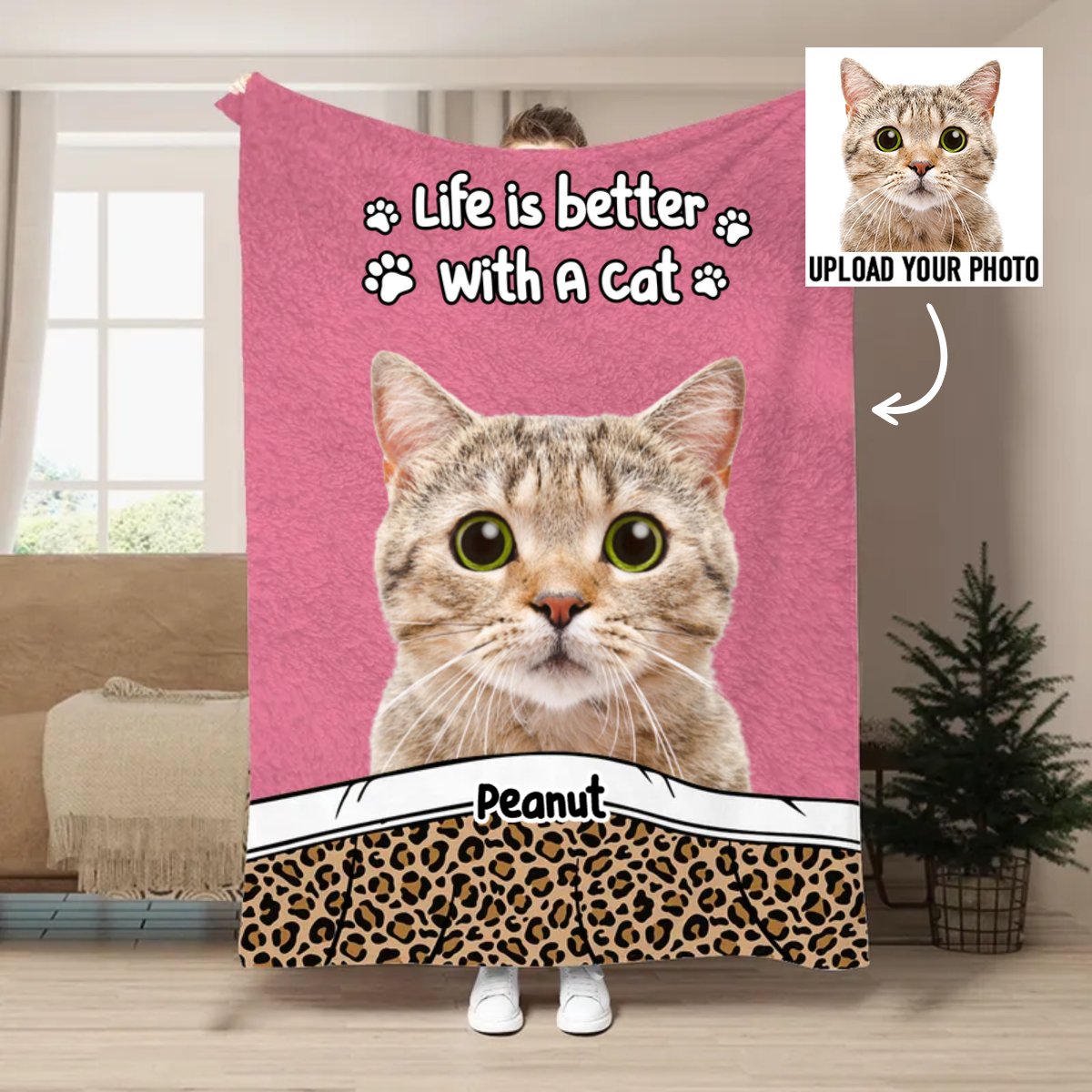 Pet Lovers - Life Is Better With Dogs & Cats - Personalized Blanket - Makezbright Gifts