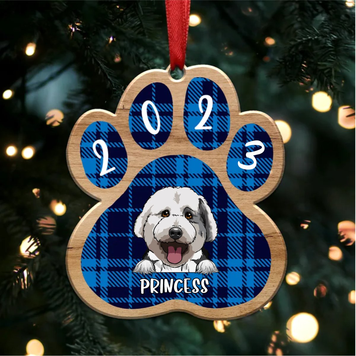 Pet Lovers - Personalized Dog Paw Christmas Ornament - Makezbright Gifts