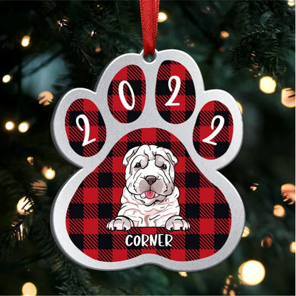 Pet Lovers - Personalized Dog Paw Christmas Ornament V2 - Makezbright Gifts