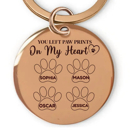 Pet Lovers - You Left Paw Prints On My Heart - Personalized Keyring (SA) - Makezbright Gifts