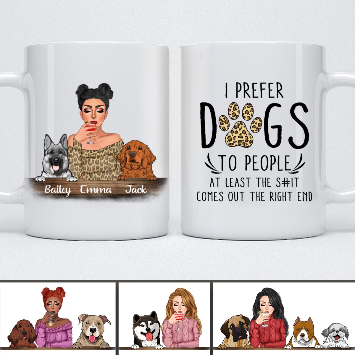 Prefer Dogs To People - Personalized Mug - Birthday Gift For Dog Mom - Makezbright Gifts