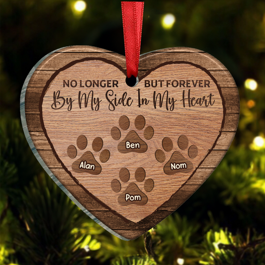 Dog & Cat Lovers Forever In My Heart - Memorial Gift - Christmas Gift - Personalized Custom Heart Acrylic Ornament