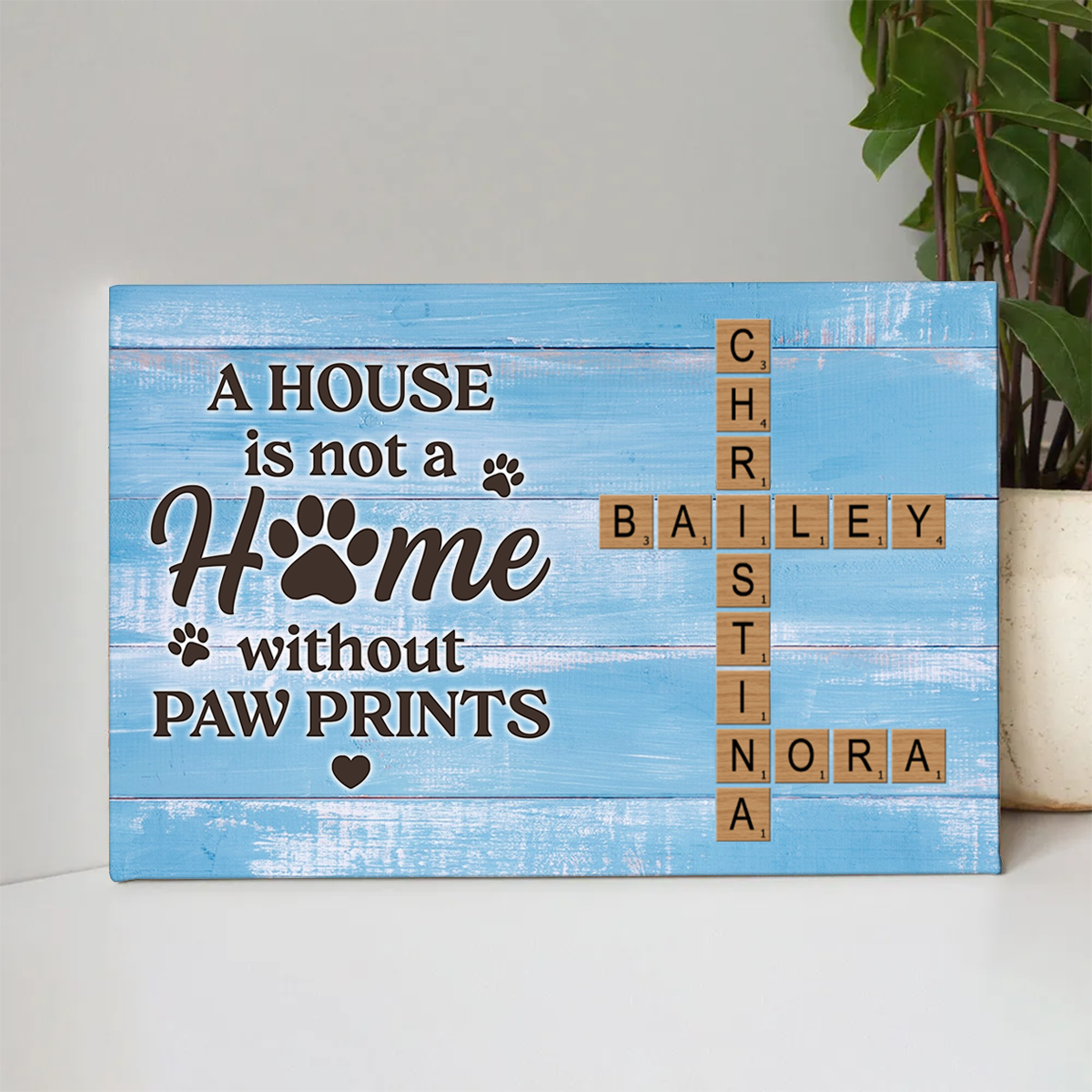 Home With Paw Prints Pet Crossword Puzzle Art - Personalized Poster