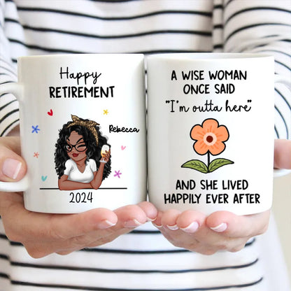 Retirement - Happy Retirement She Lived Happily Ever After - Personalized Mug - Makezbright Gifts