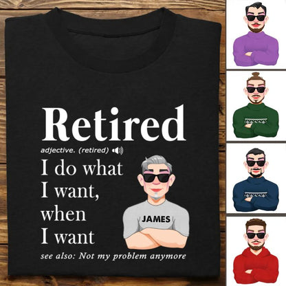 Retirement - Retired Definition Happy Retirement - Personalized T - shirt (VT) - Makezbright Gifts