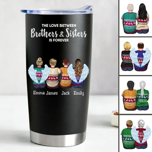 Siblings Forever 20oz Personalized Stainless Steel Tumbler (BL) - Makezbright Gifts