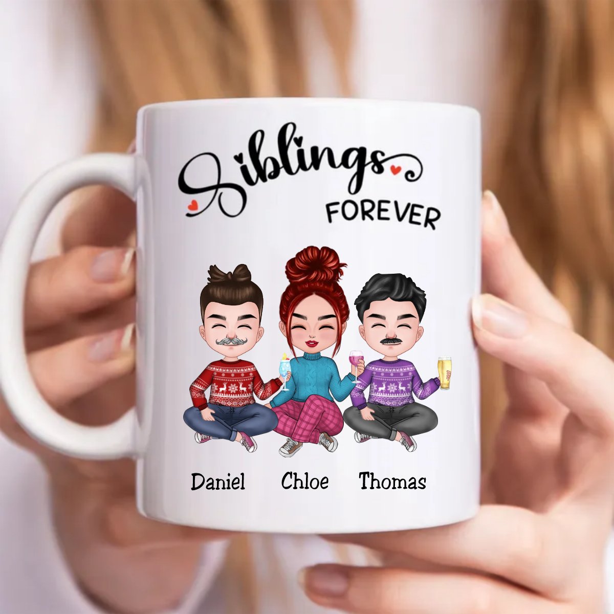 Siblings Forever - Personalized Mug (SA) - Makezbright Gifts