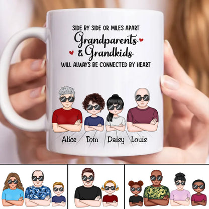 Side By Side Grandparent & Grandkids - Personalized Mug - Makezbright Gifts