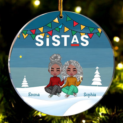 Sistas - Sistas Soul Sisters - Personalized Circle Ornament (TT) - Makezbright Gifts