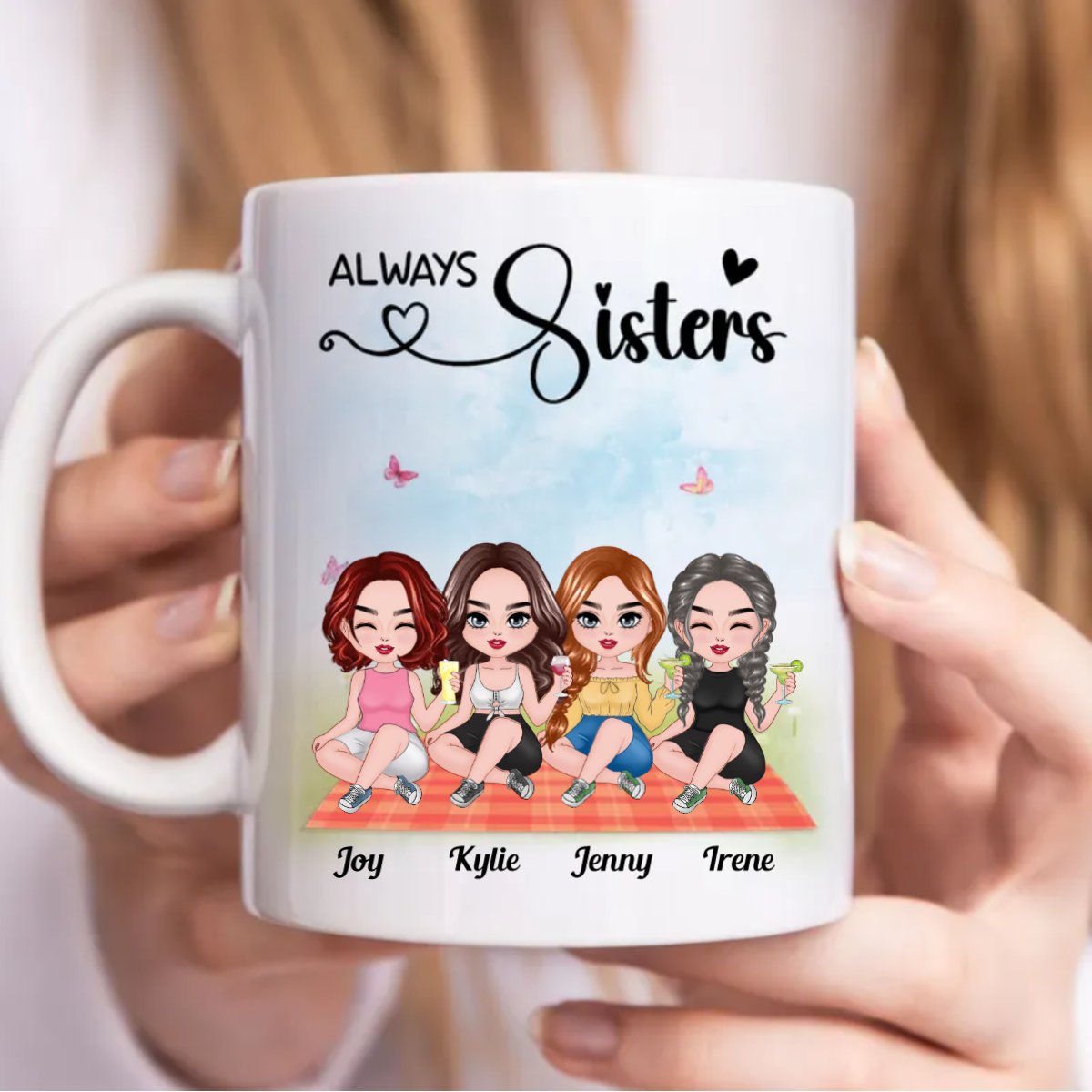 Sisters - Always Sisters - Personalized Mug (BB) - Makezbright Gifts