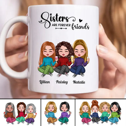 Sisters Are Forever Friends - Personalized Mug - Makezbright Gifts