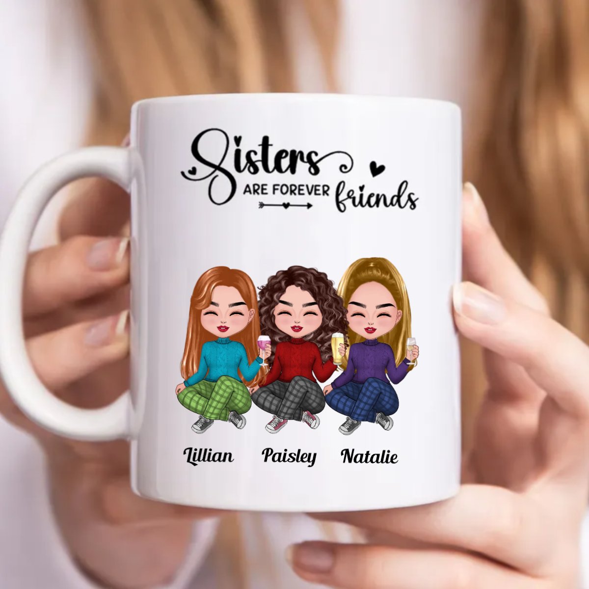 Sisters Are Forever Friends - Personalized Mug - Makezbright Gifts