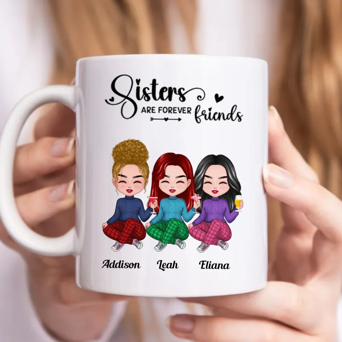 Sisters Are Forever Friends - Personalized Mug - Makezbright Gifts